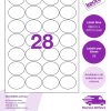 38mm x 47mm oval labels on an A4 label sheet template showing 28 labels per sheet