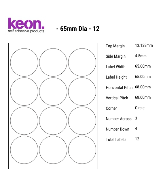 109B - KEON C65mm 12 - 40470